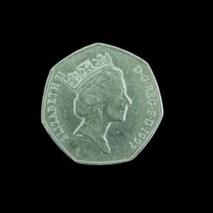Queen Elizabeth II 1997 D.G REG F.D Fifty Pence Coin 7 Side rare collectible